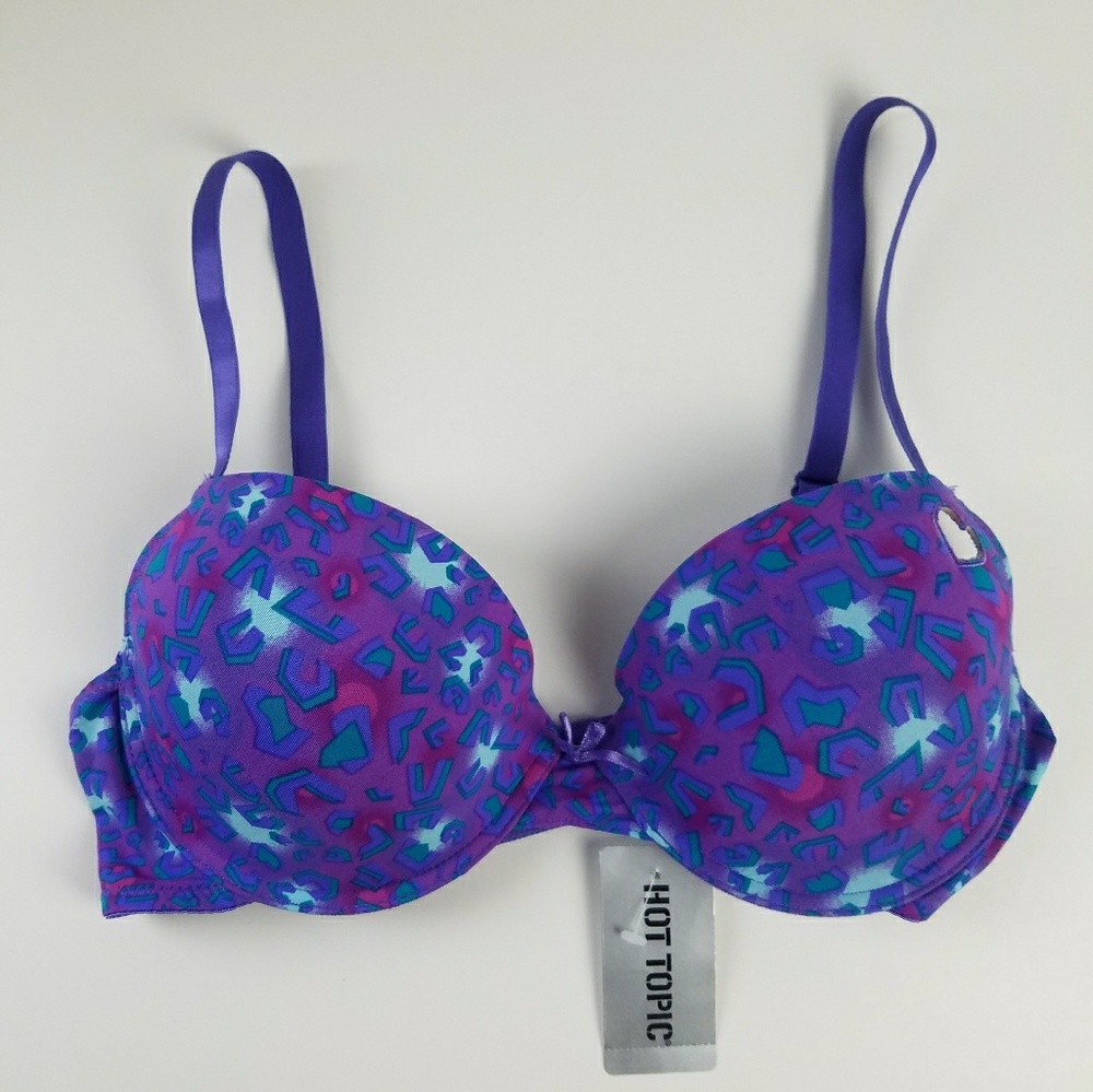 Hot Topic purple animal print bra 36C